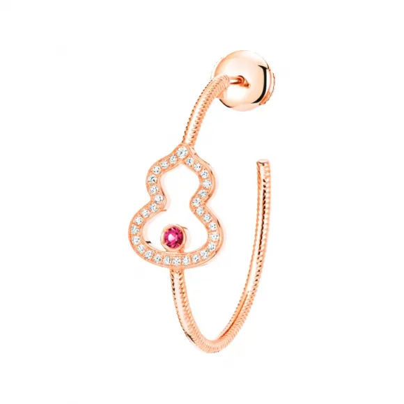 麒麟/qeelin Wulu 18K玫瑰金钻石及红宝石耳环 (耳环单独发售) WU-040-LGHER-RGDRU