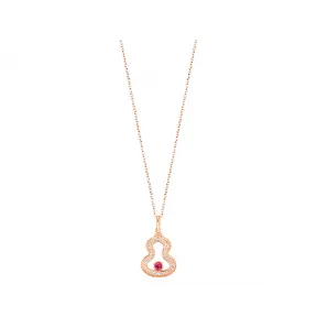 麒麟/qeelin Wulu 18K玫瑰金钻石及红宝石项链 WU-040-LGNL-RGDRU