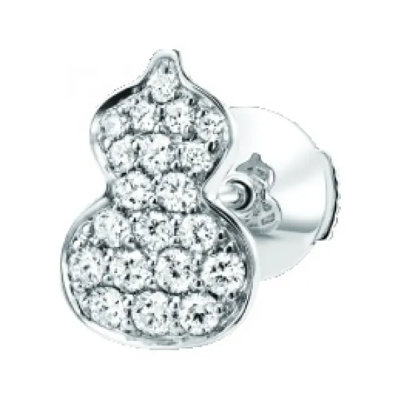 麒麟/qeelin Petite Wulu 18K白金钻石耳环 (耳环单独发售) WU-040-SER-WGD