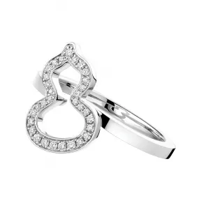 麒麟/qeelin Petite Wulu 18K白金钻石戒指 WU-040-SORI-WGD