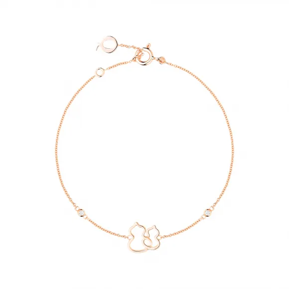 麒麟/qeelin Xiao Q Double Wulu 18K玫瑰金钻石手链 WU-050-XDBBL-RG