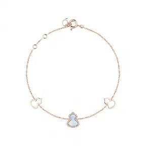 麒麟/qeelin Petite Wulu 18K玫瑰金钻石及珍珠母贝手链 WU-BR0001D-RGDMOP