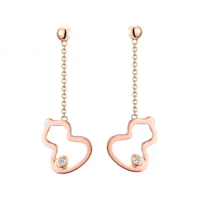 麒麟/qeelin Petite Wulu 18K玫瑰金钻石耳环 WU-ER0003A-RGD