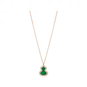 麒麟/qeelin Petite Wulu 18K玫瑰金钻石及翡翠项链 WU-NL0006C-RGDGJE