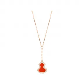 麒麟/qeelin Petite Wulu 18K玫瑰金钻石及红玛瑙项链 (中国 CDFG 独家发售) WU-NL0009C-RGDRA