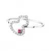 麒麟/qeelin Petite Wulu 18K白金钻石及红宝石戒指 WU-RI0002A-WGDRU