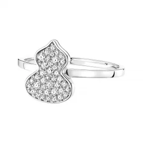 麒麟/qeelin Petite Wulu 18K白金钻石戒指 WU-RI0012A-WGD