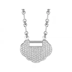 麒麟/qeelin Yu Yi 18K白金钻石项链 (中) YY-020-FPNL-WGD