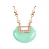 麒麟/qeelin Yu Yi 18K玫瑰金钻石及翡翠项链 (中) YY-020-NL-RGDGJE