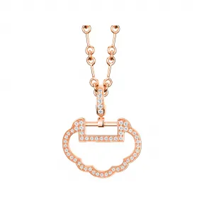 麒麟/qeelin Yu Yi 18K玫瑰金钻石吊坠(中) YY-020-OPD-RGD