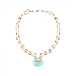 麒麟/qeelin Yu Yi 18K玫瑰金钻石及翡翠双手链 (小) YY-030-BL-RGDGJE