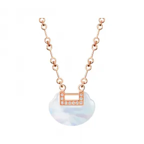 麒麟/qeelin Yu Yi 18K玫瑰金钻石及珍珠母贝项链 (小) YY-030-NL-RGDMOP