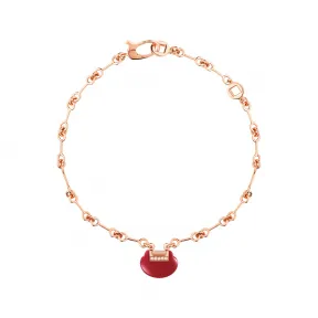 麒麟/qeelin Yu Yi 18K玫瑰金钻石及紅玛瑙手链 YY-040-BL-RGDRA