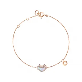 麒麟/qeelin Petite Yu Yi 18K玫瑰金钻石及珍珠母贝手链 YY-BR0002B-RGDMOP