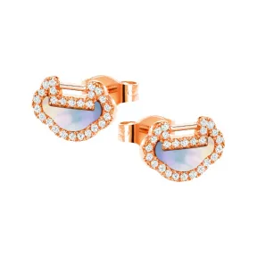 麒麟/qeelin Petite Yu Yi 18K玫瑰金钻石及珍珠母贝耳环 YY-ERSD0003A-RGDMOP