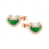 麒麟/qeelin Petite Yu Yi 18K玫瑰金钻石及翡翠耳环 YY-ERSD0003C-RGDGJE