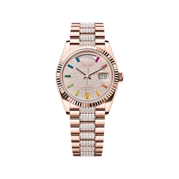 劳力士/Rolex 星期日历型 36腕表 18ct永恒玫瑰金 - M128235-0040