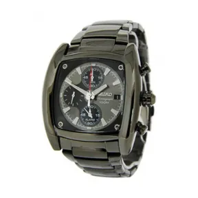 精工/Seiko Chronograph系列 黑色离子电镀 石英机芯 男表 SNAB01J1