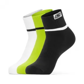 斯凯奇/Skechers 霓虹绿/黑色/白色 QUARTER SOCK 男子短筒袜 L320M082-00QL
