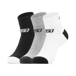 斯凯奇/Skechers 黑色/白色/灰色 QUARTER SOCK 男子短筒袜 L320M083-0055