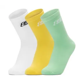 斯凯奇/Skechers 白色/黄色/浅绿色 CREW SOCK 男女同款中筒袜 L320W166-00W4