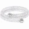 施华洛世奇/Swarovski 手镯 Crystaldust 双圈手镯, 白色, 不锈钢 5237754