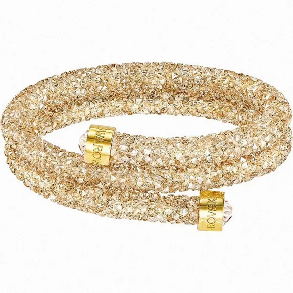 施华洛世奇/Swarovski 手镯 Crystaldust 双圈手镯, 金色, 镀金色 5237763