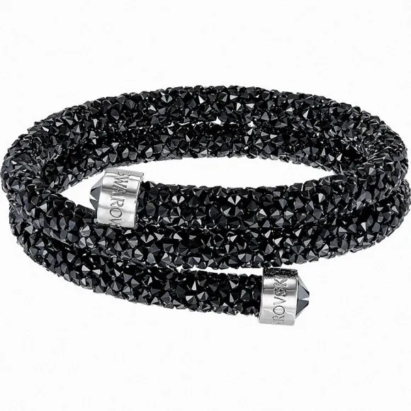 施华洛世奇/Swarovski 手镯 Crystaldust 双圈手镯, 黑色, 不锈钢 5250023