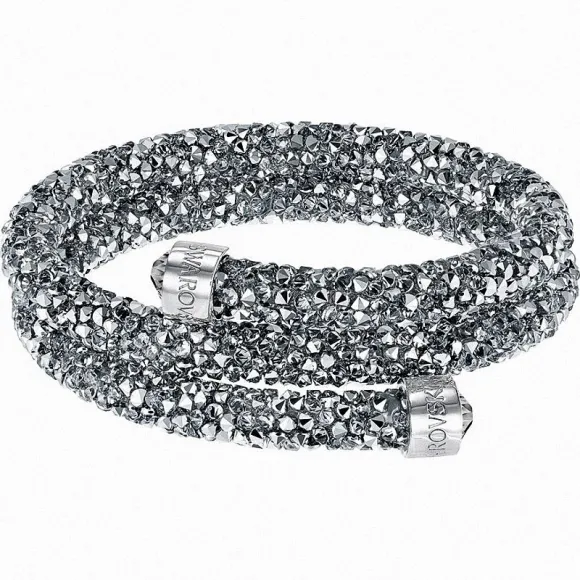 施华洛世奇/Swarovski 手镯 Crystaldust 双圈手镯, 灰色, 不锈钢 5255898