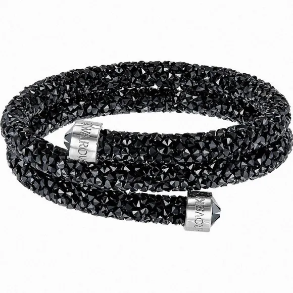 施华洛世奇/Swarovski 手镯 Crystaldust 双圈手镯, 黑色, 不锈钢 5255910