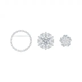 施华洛世奇/Swarovski  Ginette 胸针  套装 (3)  白色  镀铑 5262279