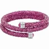 施华洛世奇/Swarovski 手镯 Crystaldust 双圈手镯, 紫红色, 不锈钢 5273643