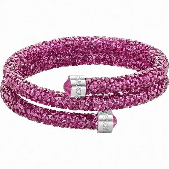 施华洛世奇/Swarovski 手镯 Crystaldust 双圈手镯, 紫红色, 不锈钢 5292449