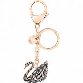 施华洛世奇/Swarovski 坠饰 Swan Lake 手袋坠饰, 深灰色, 镀玫瑰金色 5353240