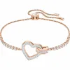 施华洛世奇/Swarovski Lovely 手链, 白色, 镀玫瑰金色调 5368541