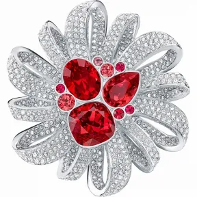 施华洛世奇/Swarovski 胸针 Laureen 胸针, 红色, 镀白金色 5374885