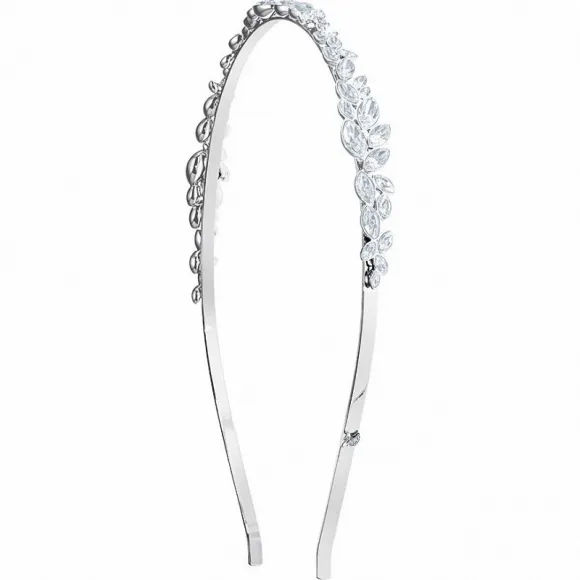 施华洛世奇/Swarovski 发饰 Louison Headband, White, Rhodium plating 5410