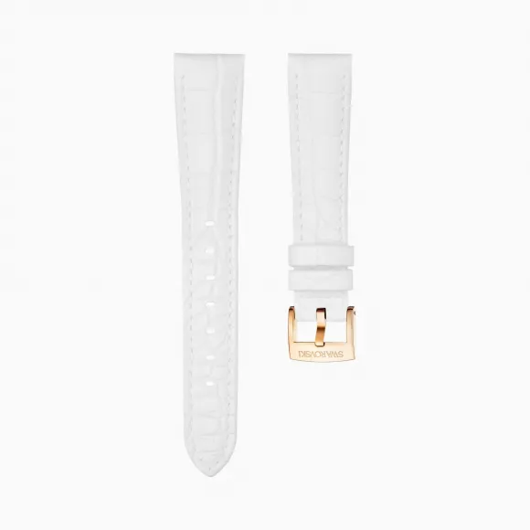 施华洛世奇/Swarovski 17mm 表带 皮革饰以缝线 白色 镀玫瑰金色 5419167