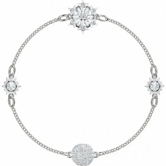 施华洛世奇/Swarovski Remix Collection Snowflake Strand, 白色, 镀铑 5451035