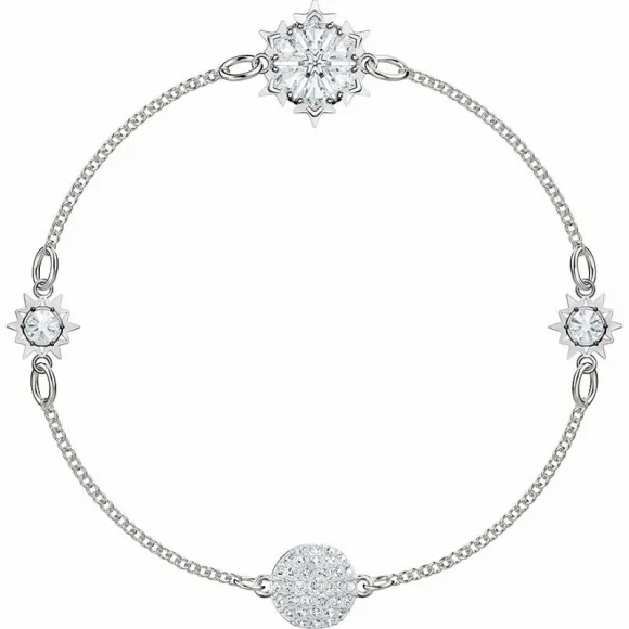 施华洛世奇/Swarovski Remix Collection Snowflake Strand, 白色, 镀铑 5451036
