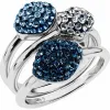 施华洛世奇/Swarovski 戒指 Moselle 可叠戴戒指, 海蓝色, 镀钯色 5455634