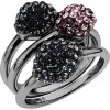 施华洛世奇/Swarovski 戒指 Moselle 可叠戴戒指, 灰色, 镀黑铬色 5455683
