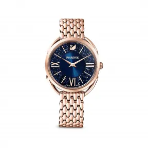 施华洛世奇/Swarovski Crystalline Glam 腕表, 金属手链, 蓝色, 玫瑰金色调 PVD 5475784