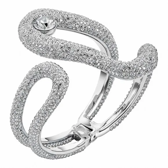 施华洛世奇/Swarovski 手饰 Tigris 阔手镯, 灰色, 镀钯色 5483916