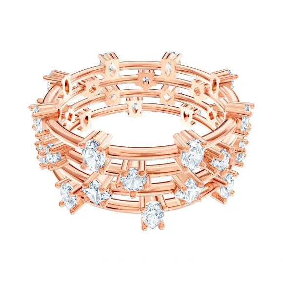 施华洛世奇/Swarovski Penélope Cruz Moonsun Cluster 戒指, 白色, 镀玫瑰金色调 5486602