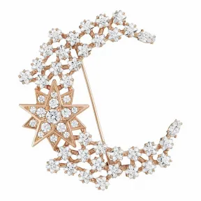 施华洛世奇/Swarovski Penélope Cruz Moonsun 胸针, 限量发行产品, 白色, 镀玫瑰金色调 5489775