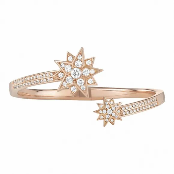 施华洛世奇/Swarovski Penélope Cruz Moonsun 阔手镯, 限量发行产品, 白色, 镀玫瑰金色调 5490109