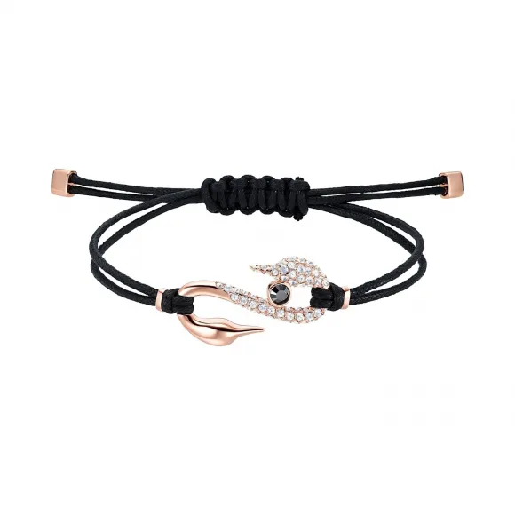 施华洛世奇/Swarovski Power Collection Hook 手链, 黑色, 镀玫瑰金色调 5494383