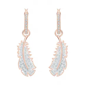 施华洛世奇/Swarovski Naughty 穿孔耳环, 白色, 镀玫瑰金色调 5497872