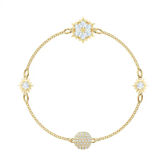 施华洛世奇/Swarovski Remix Collection Snowflake Strand, 白色, 镀金色调 5511086